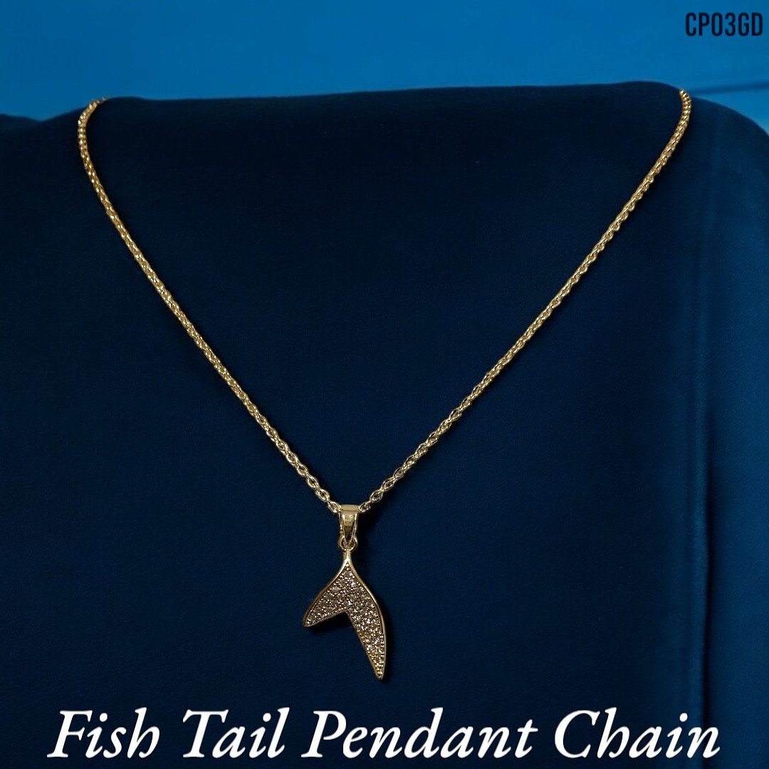 Fish Tail Pendant Chain - Gold